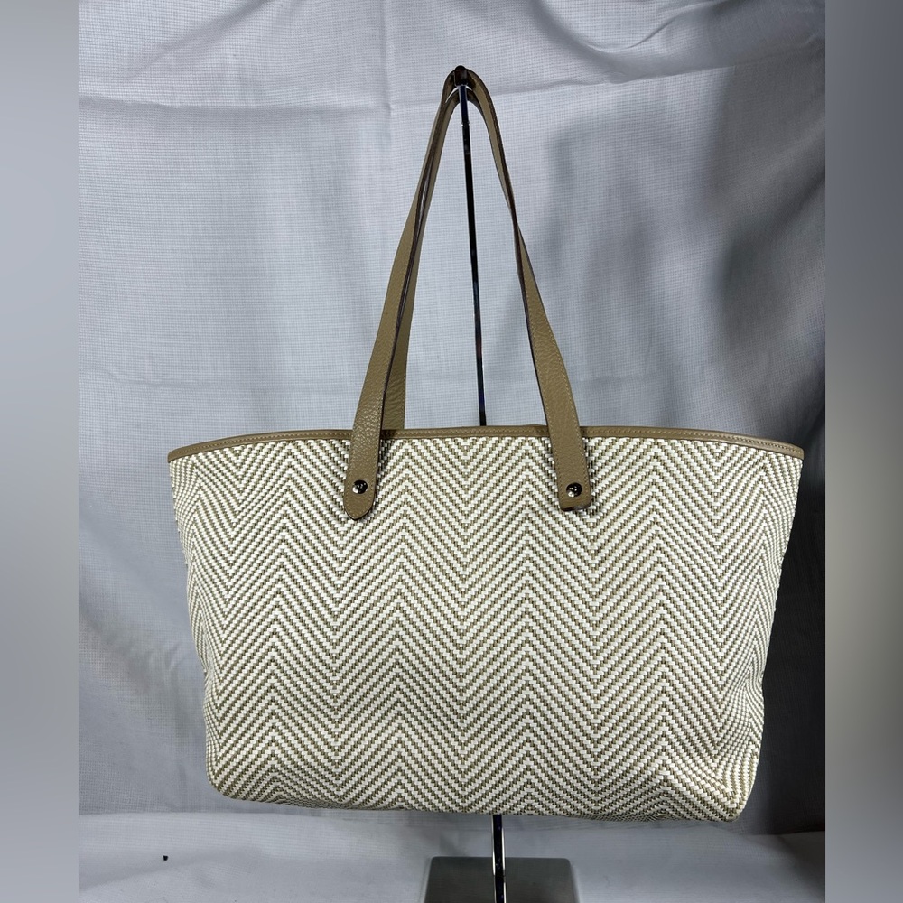 Hermès Cabas Chennai Herringbone Canvas Tote Beige Taupe PM